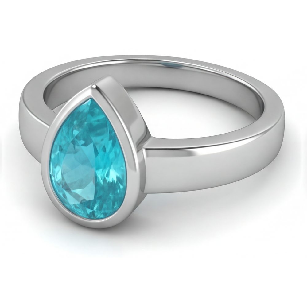 Elegante Paraiba Neon Anello con Gemma 1,50 carati – vista laterale