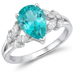Paraiba Neon Purezza VVS Anello con Pietra Preziosa – 2 carati