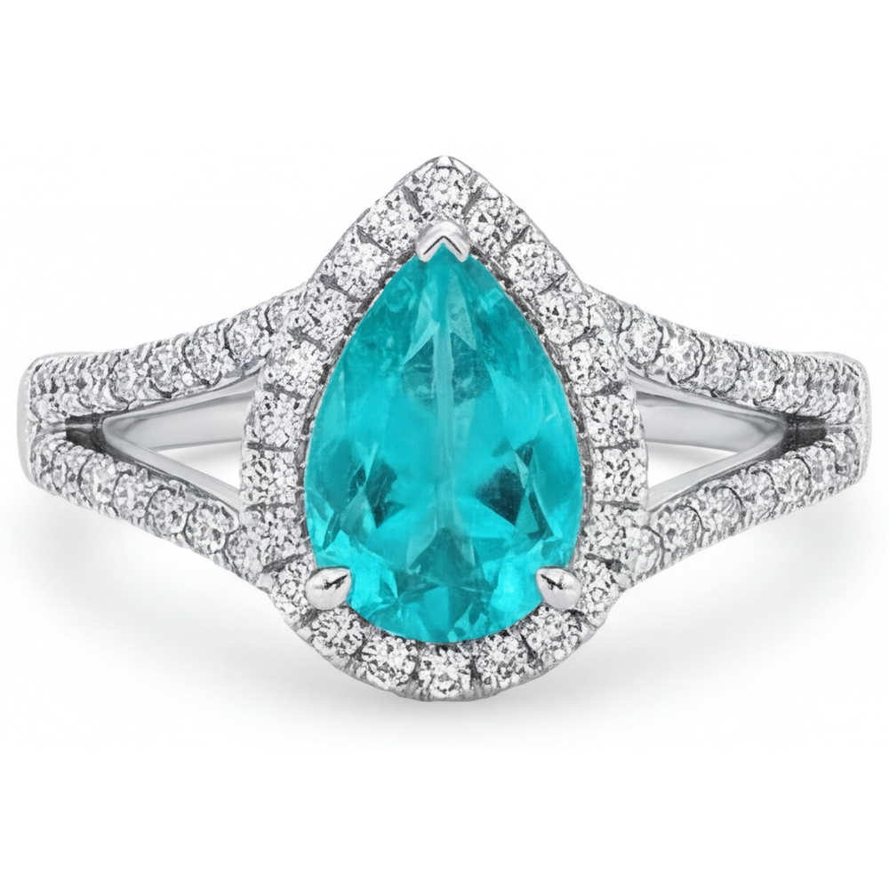 Elegante Anello di Fidanzamento Halo 3 carati – vista principale
