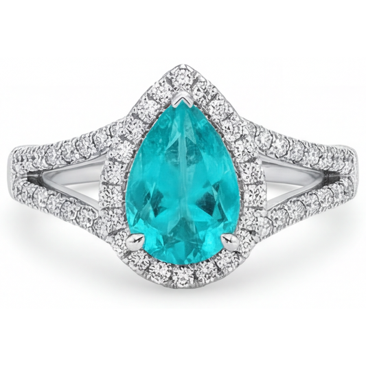 Elegante Anello di Fidanzamento Halo 3 carati – vista principale
