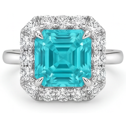 Artigianale Anello Halo con Paraiba Neon VVS – 2 carati