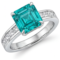 Raffinato Anello Halo – Paraiba Neon 3 carati – HarryChadEnt