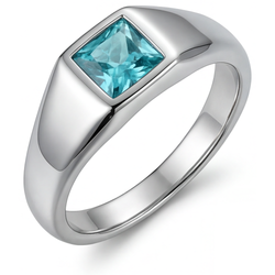 Uomo Paraiba Neon Anello Maschile di lusso – 1 carati Oro Bianco
