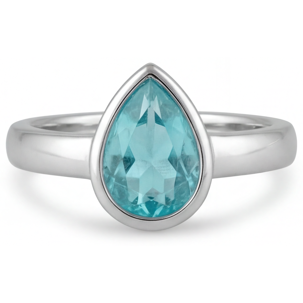 Paraiba Neon Anello Pietra Colorata – vista profilo
