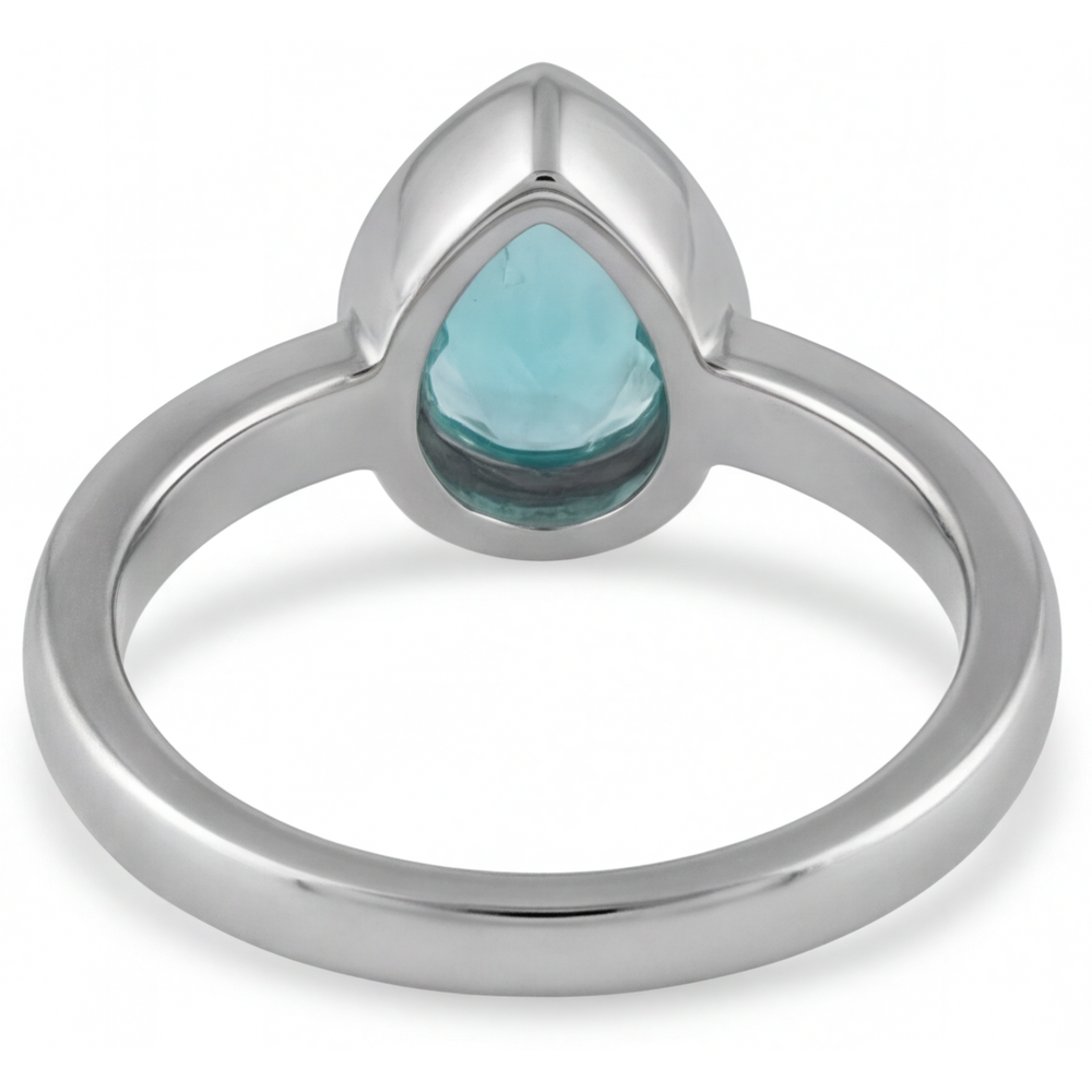 Paraiba Neon Anello Pietra Colorata 1,25 carati Oro 14 Carati Bianco – vista dettaglio