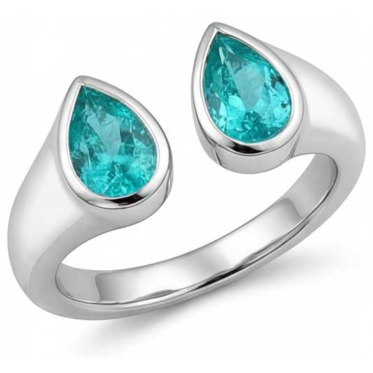 Elegante Paraiba Neon Anello Pietra Colorata 1 carati – vista principale