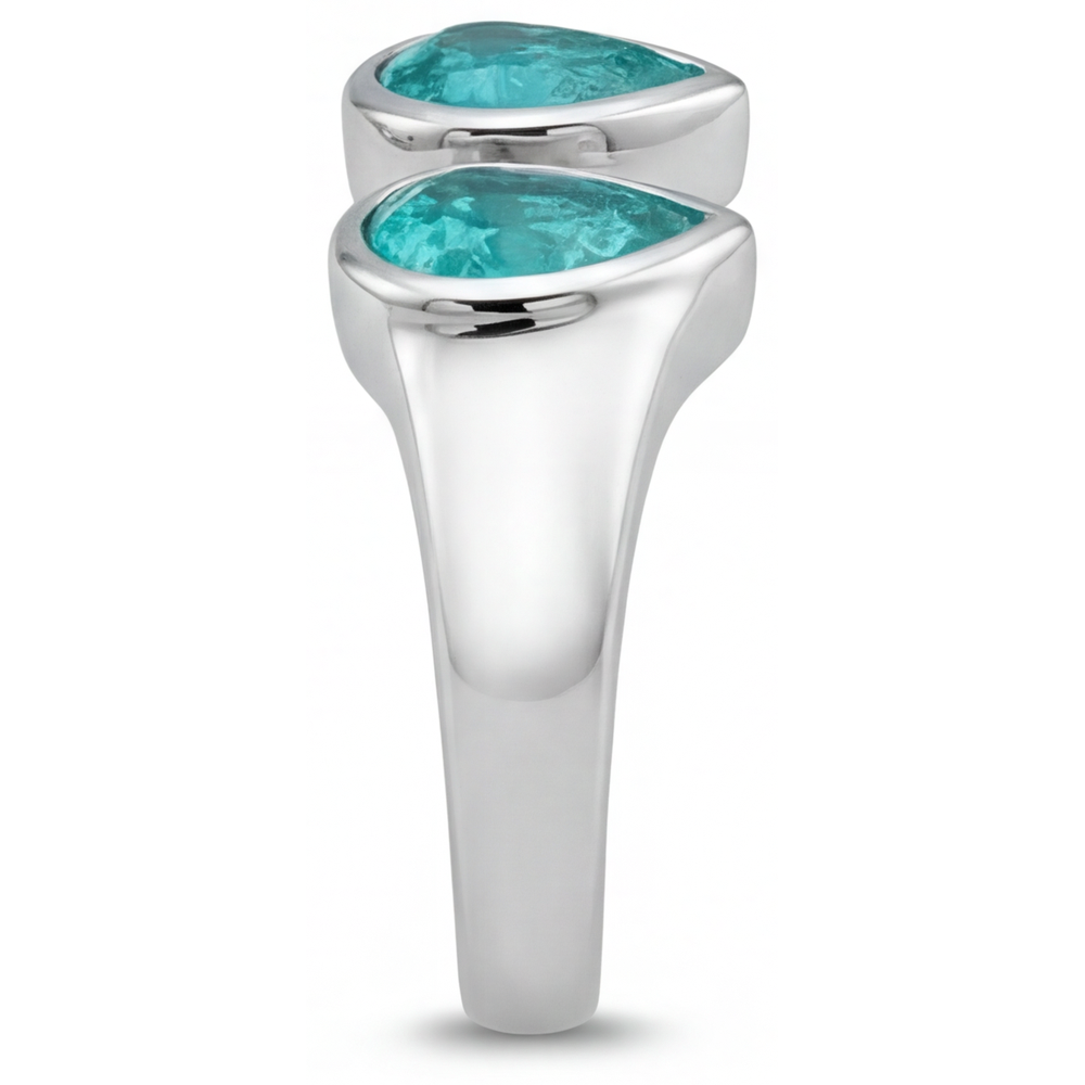 Elegante Paraiba Neon Anello Pietra Colorata 1 carati – vista posteriore