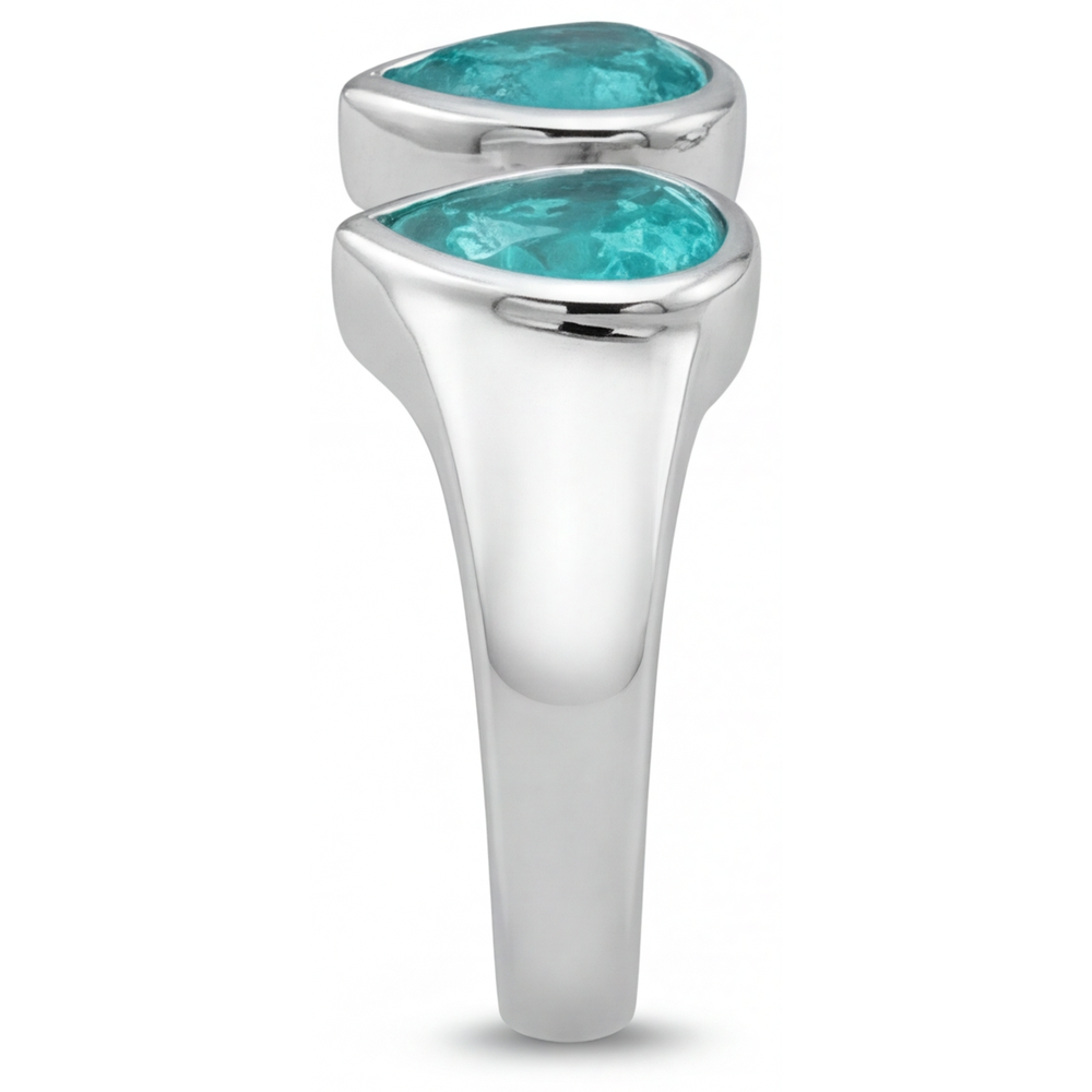 Paraiba Neon Anello Pietra Colorata 1 carati Oro Bianco 14K – vista dettaglio
