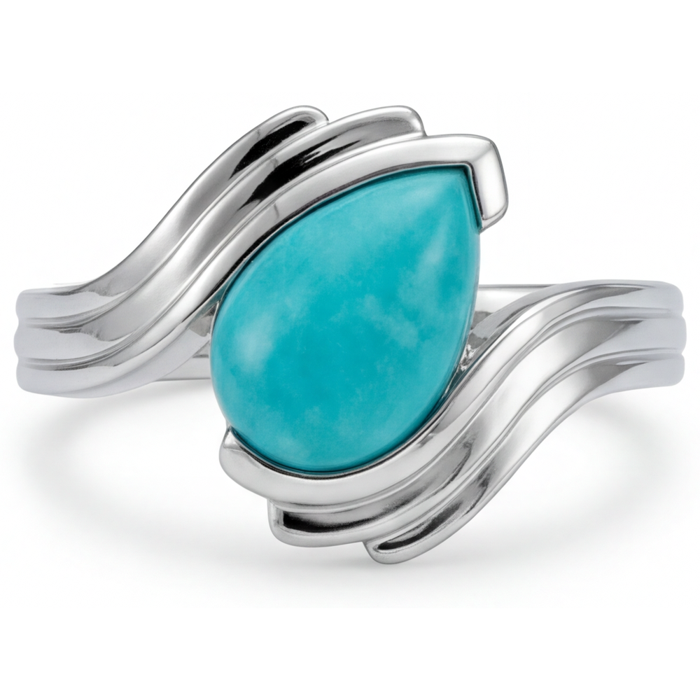 Scintillante Paraiba Neon Anello Pietra Colorata 2 carati – vista frontale