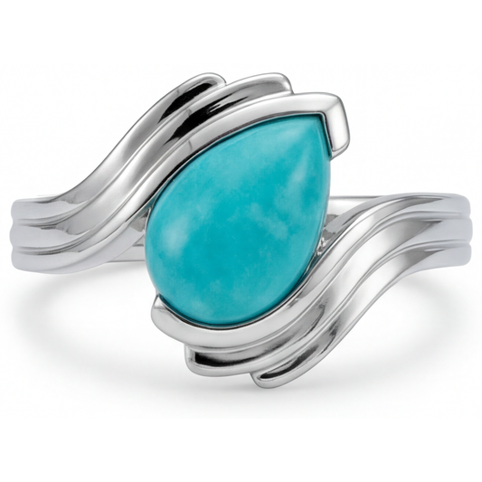 Scintillante Paraiba Neon Anello Pietra Colorata 2 carati – vista frontale