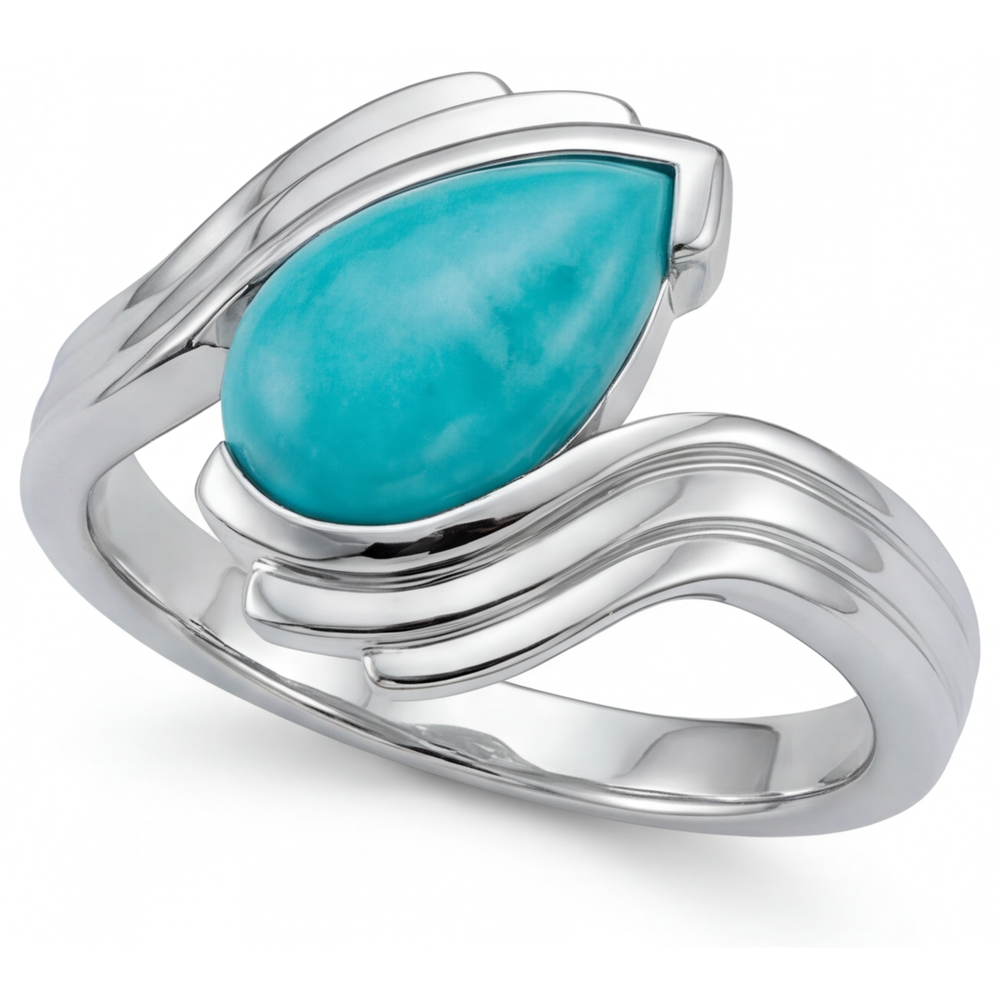 Paraiba Neon Anello Pietra Colorata 2-carati Oro 14 Carati Bianco – vista angolare