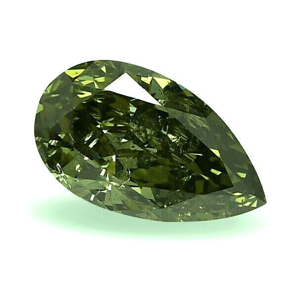 Diamante Verde Naturale Sfuso Taglio a Pera 3 Carati Migliorato