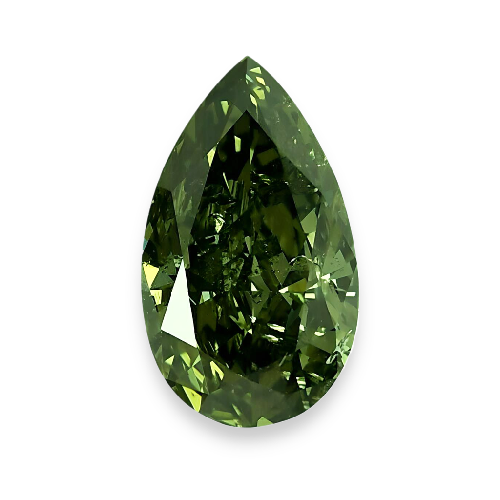 Diamante Verde Naturale Reale Taglio a Pera 5 Carati Sfuso Migliorato