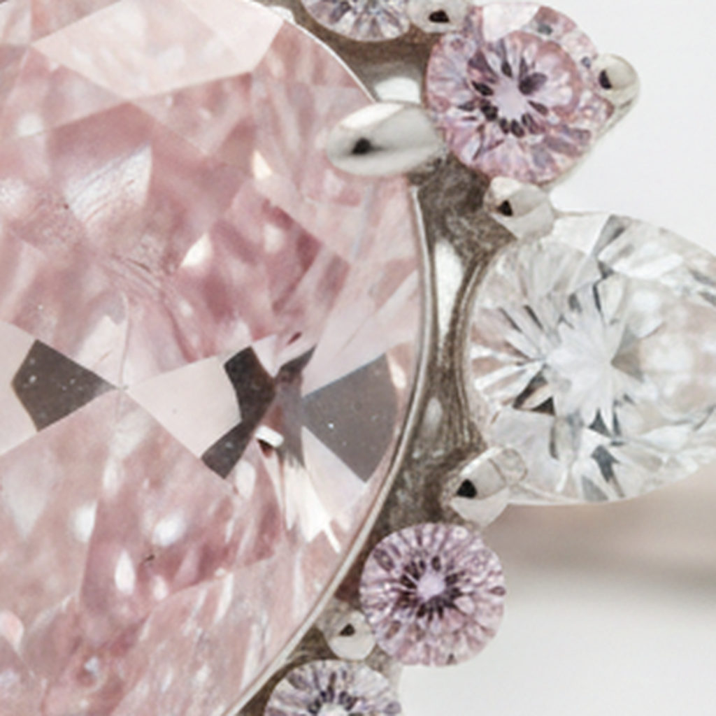 Anello di Fidanzamento in Platino con Diamante Fancy Rosa Naturale Taglio a Goccia da 2 Carati e Semi Halo