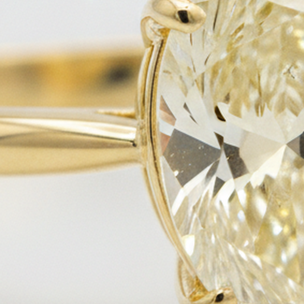 Anello di Fidanzamento Solitario con Larimar e Diamante a Goccia Giallo Fantasia Naturale da 2 Carati in Oro 18K