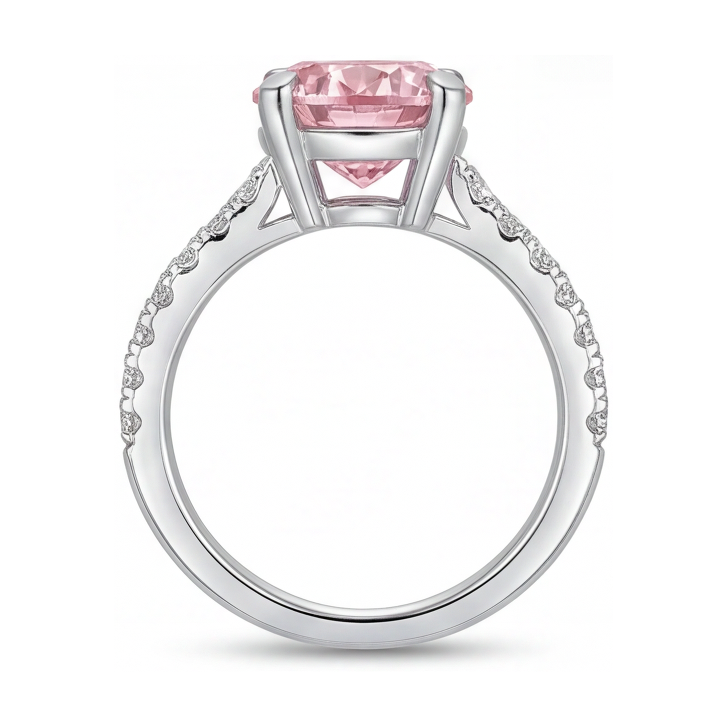 Anello anniversario con diamante rosa taglio rotondo da 1,66 carati