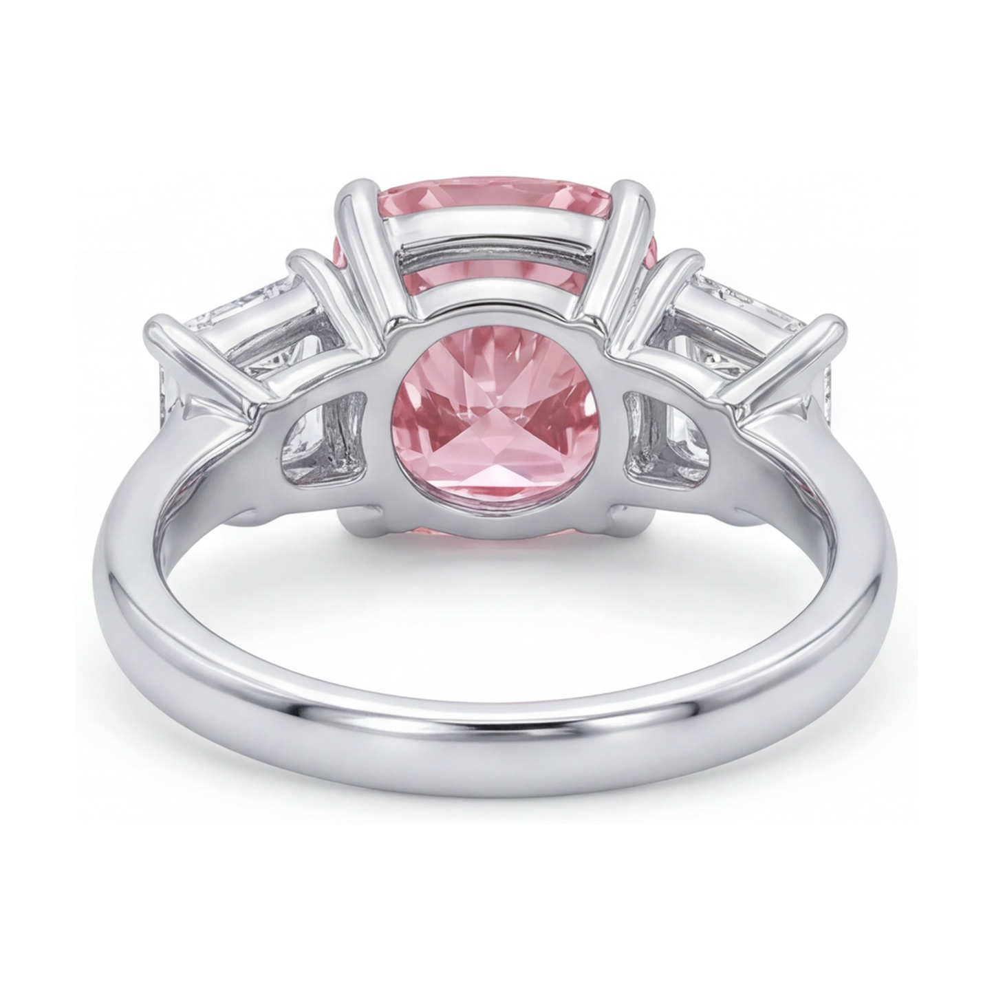 Anello per anniversario con diamante rosa taglio a cuscino da 4,5 carati