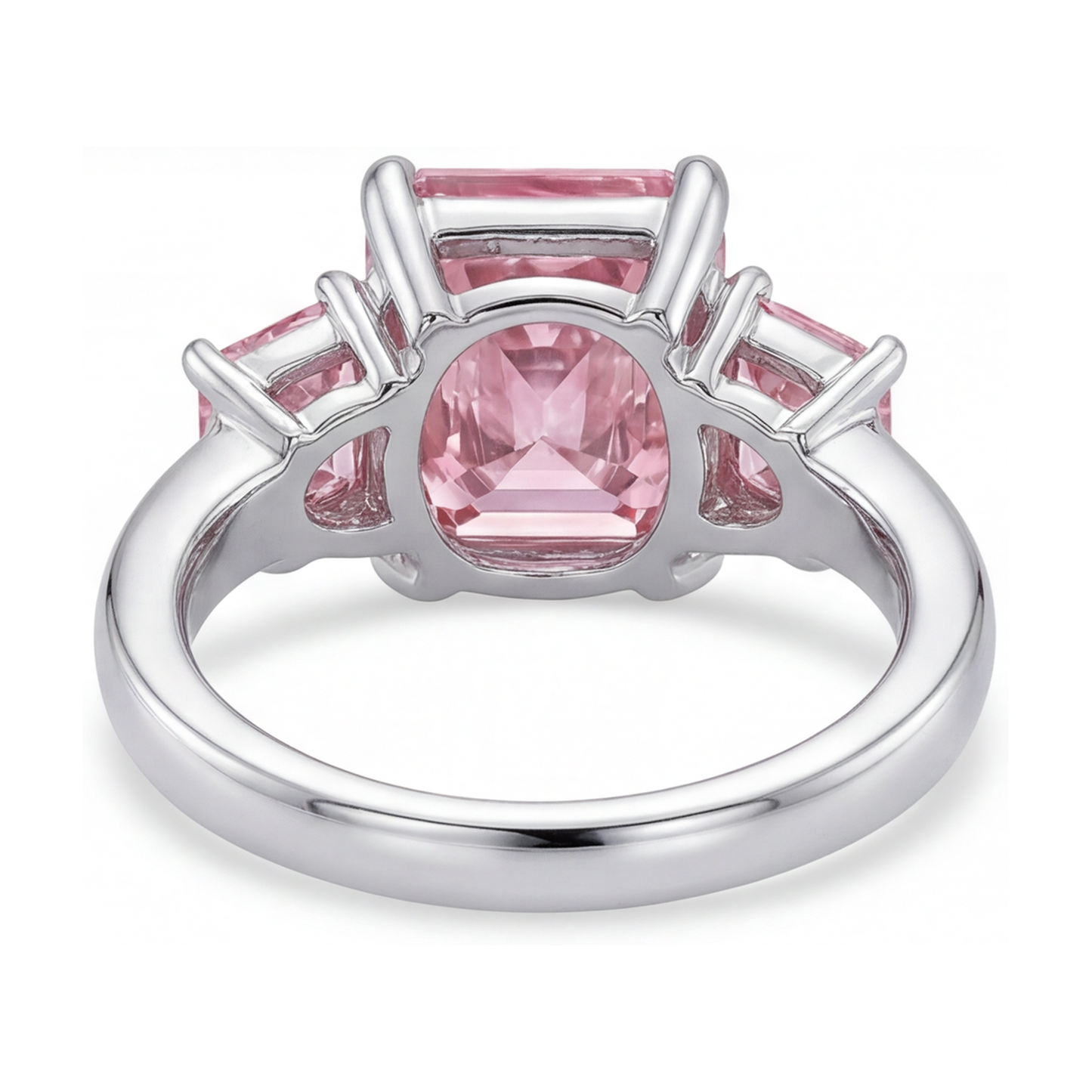 Anello di anniversario con diamante rosa taglio radiant da 4,9 carati
