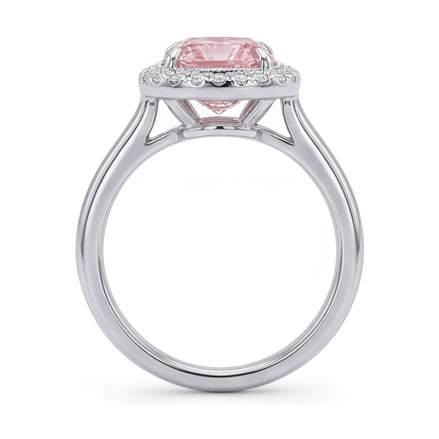 Anello di Fidanzamento con Diamante Rosa Taglio Cuscino da 1,21 Carati