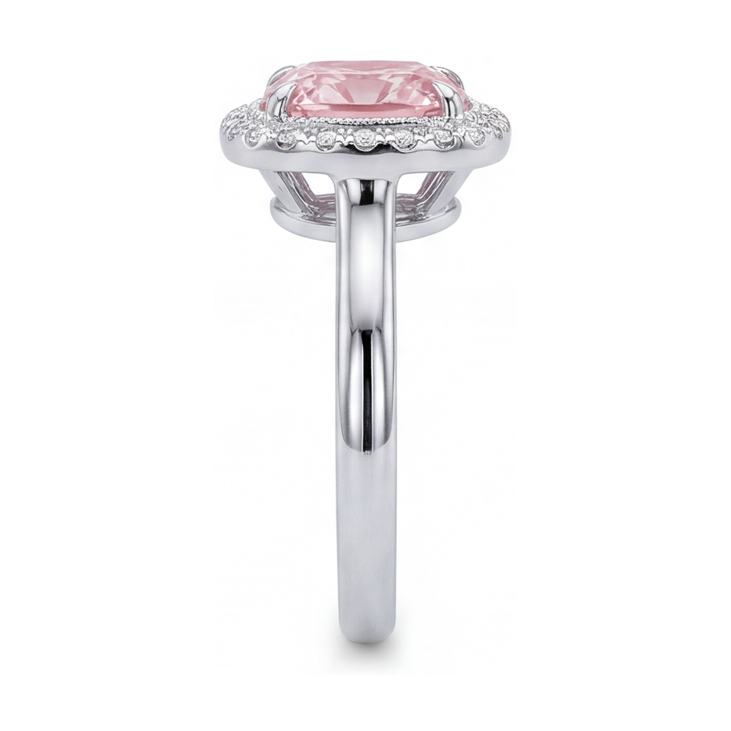 Anello di Fidanzamento con Diamante Rosa Taglio Cuscino da 1,21 Carati