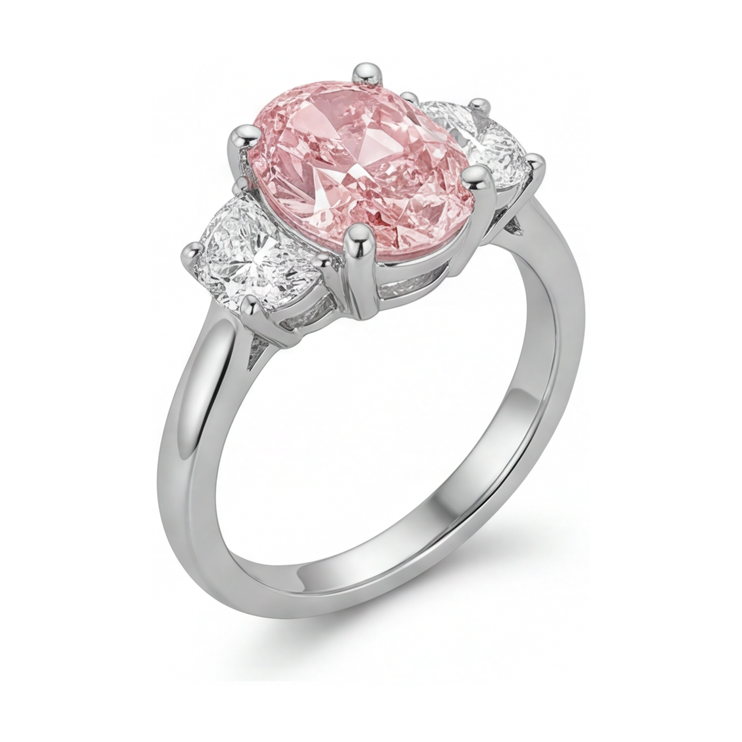 Anello di Fidanzamento con Diamante Rosa Ovale da 2,7 Carati