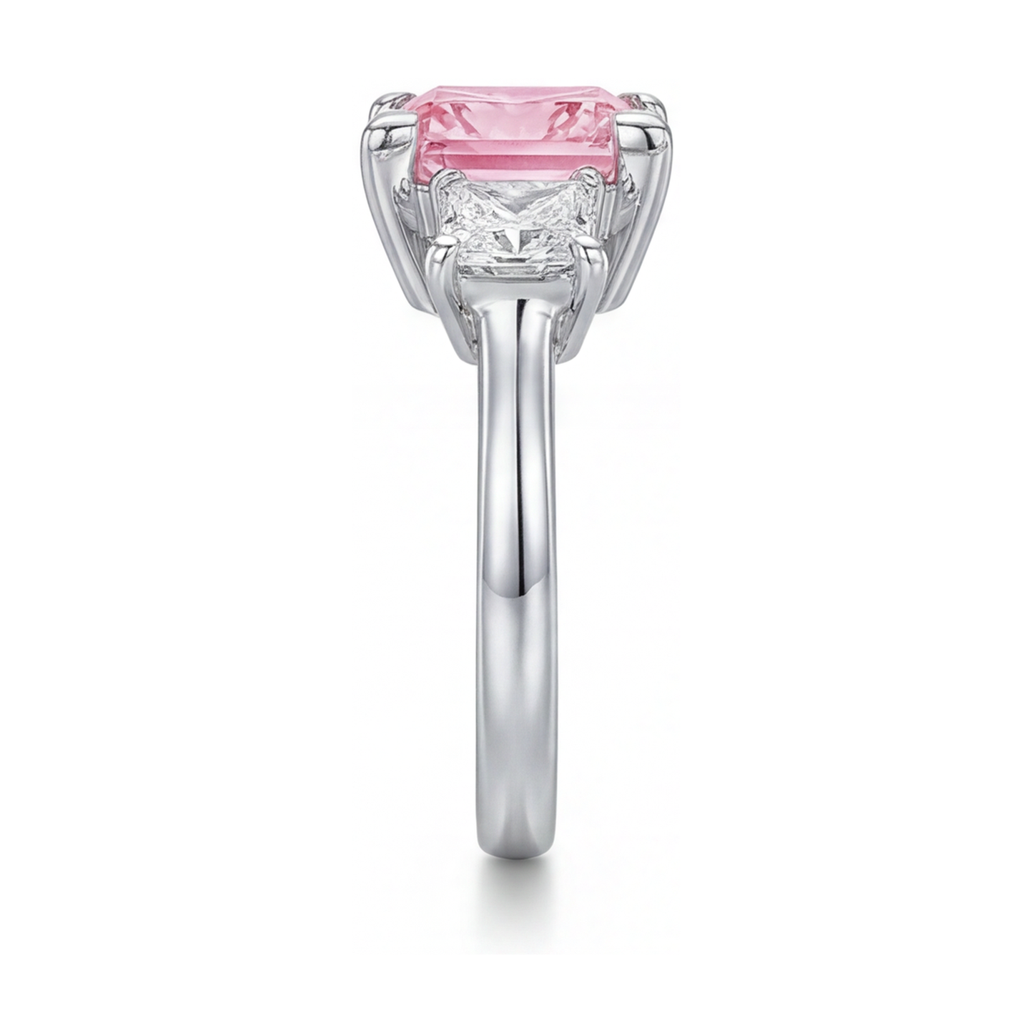 Anello di Fidanzamento con Diamante Rosa Taglio Princess da 3,9 Carati