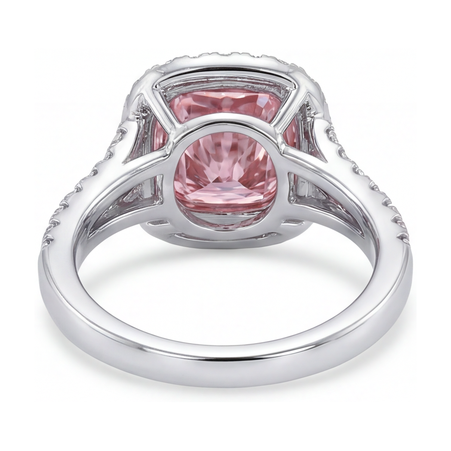 Anello di Fidanzamento con Diamante Rosa da 4,1 Carati Taglio Cuscino