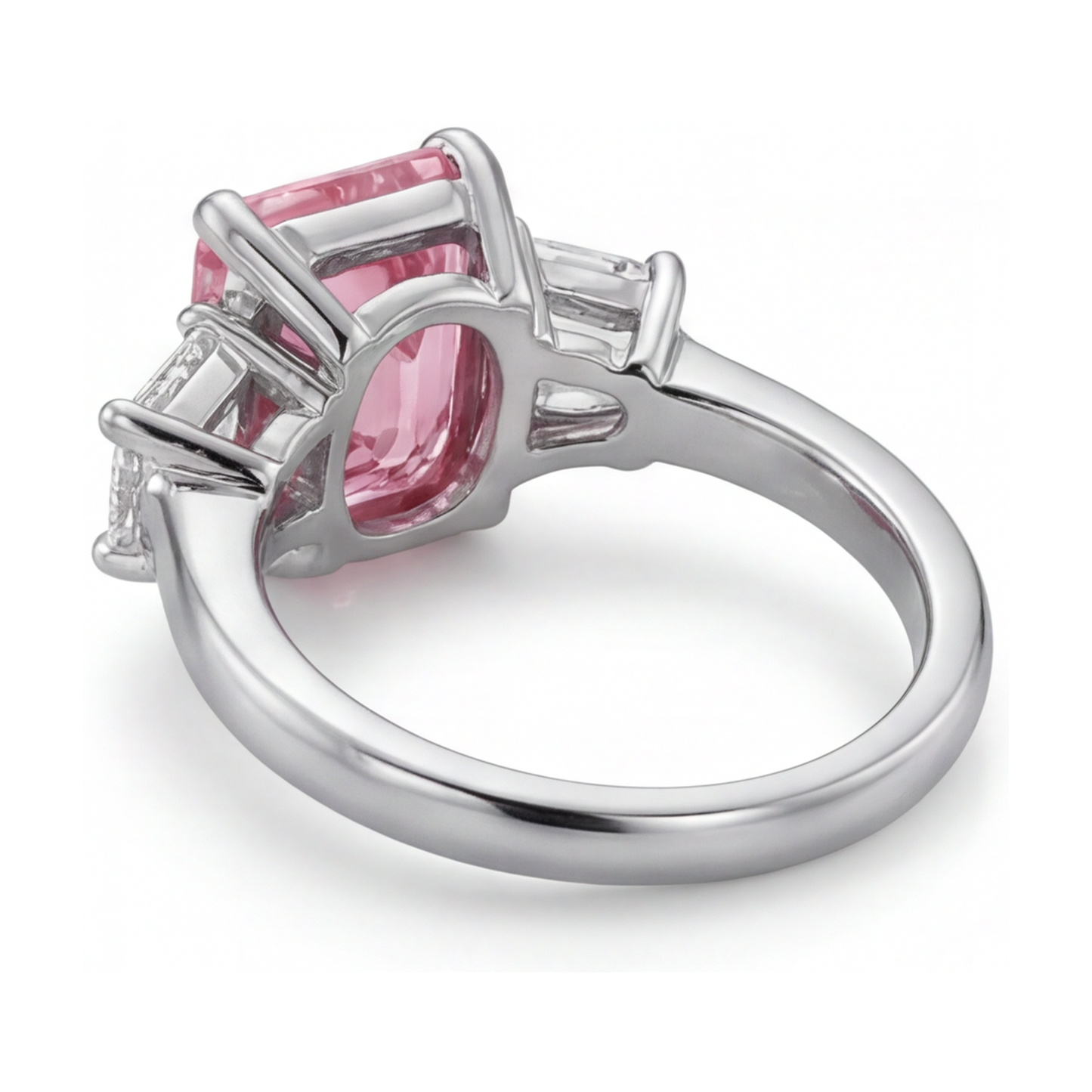 Anello di Fidanzamento con Diamante Rosa Taglio Smeraldo da 4 Carati