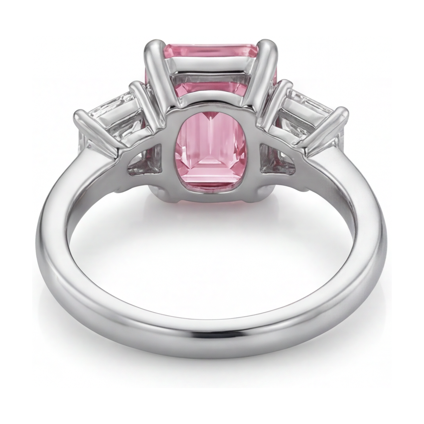 Anello di Fidanzamento con Diamante Rosa Taglio Smeraldo da 4 Carati