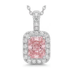 Collana con Diamante Rosa da 1,22 Carati Taglio Radiant