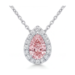 Collana con diamante rosa taglio a goccia da 1,9 carati