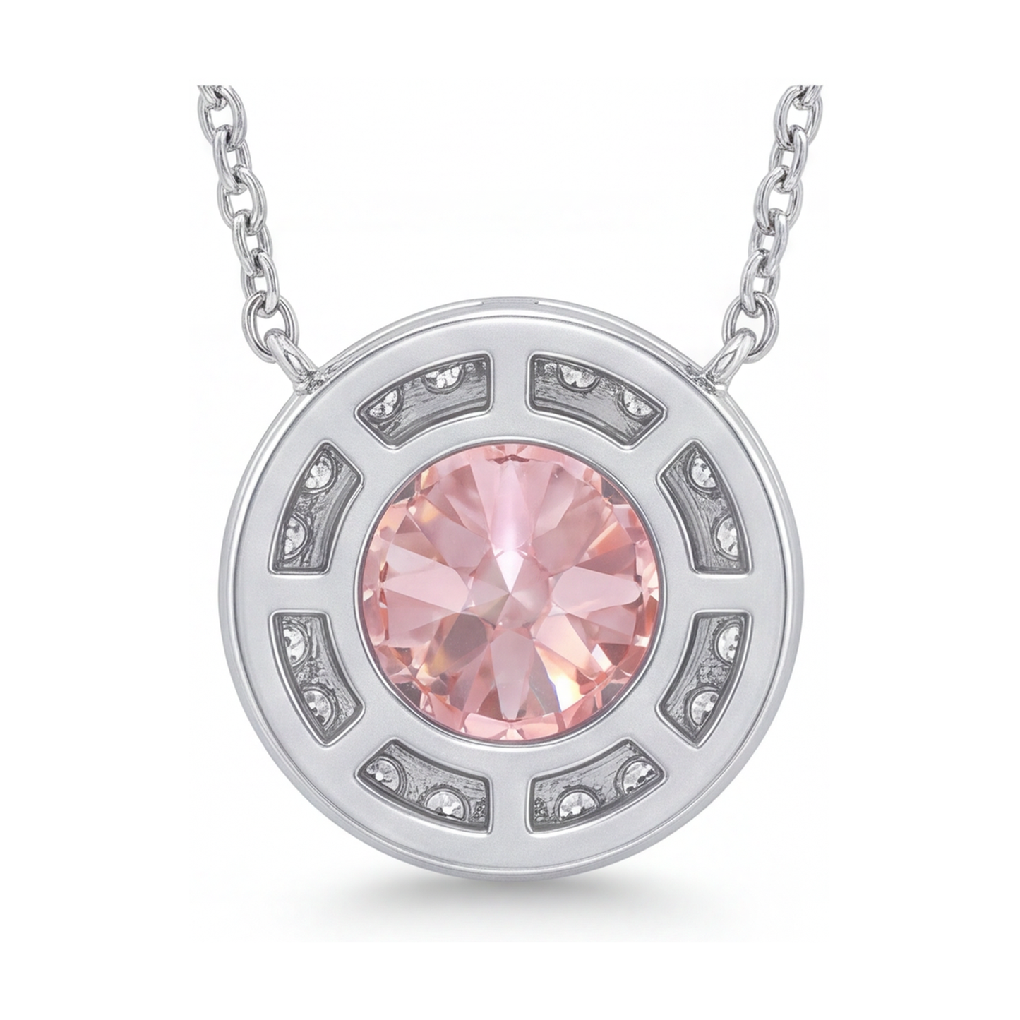 Collana con diamante rosa taglio rotondo da 2,4 carati