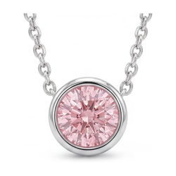 Collana con diamante rosa taglio rotondo da 2,5 carati