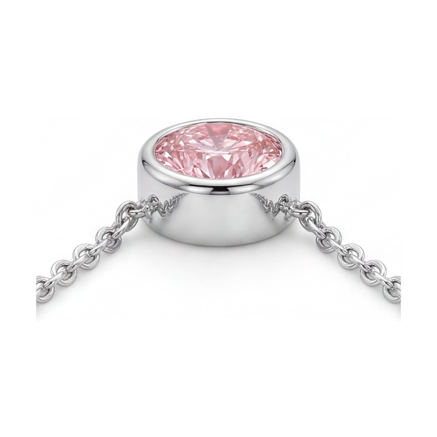 Collana con diamante rosa taglio rotondo da 2,5 carati
