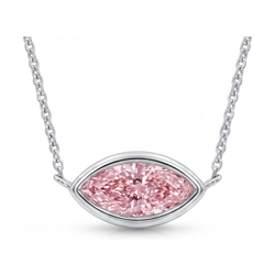 Collana con diamante rosa taglio marquise da 2 carati