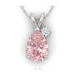 Collana con pendente con diamante rosa da 3,15 carati e contromaglia con dettagli a goccia