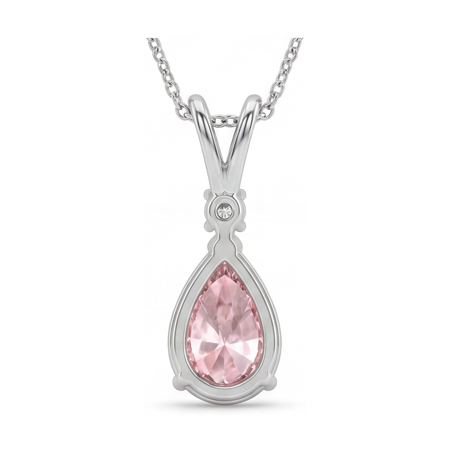 Collana con diamante rosa taglio a goccia da 3,15 carati