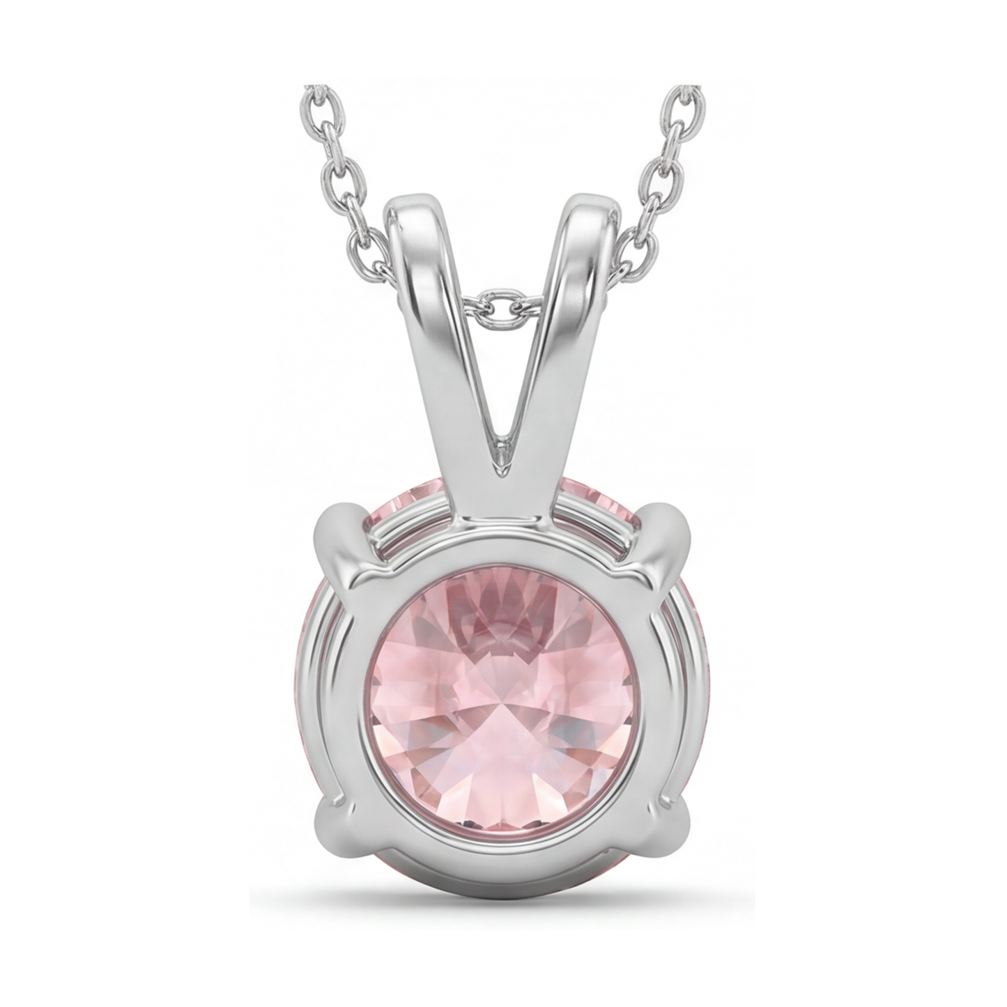 Collana con diamante rosa taglio rotondo da 3,5 carati