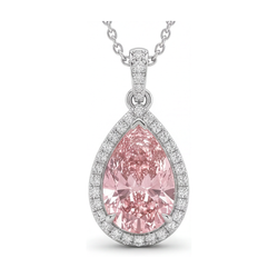 Collana con diamante rosa taglio a goccia da 3,6 carati