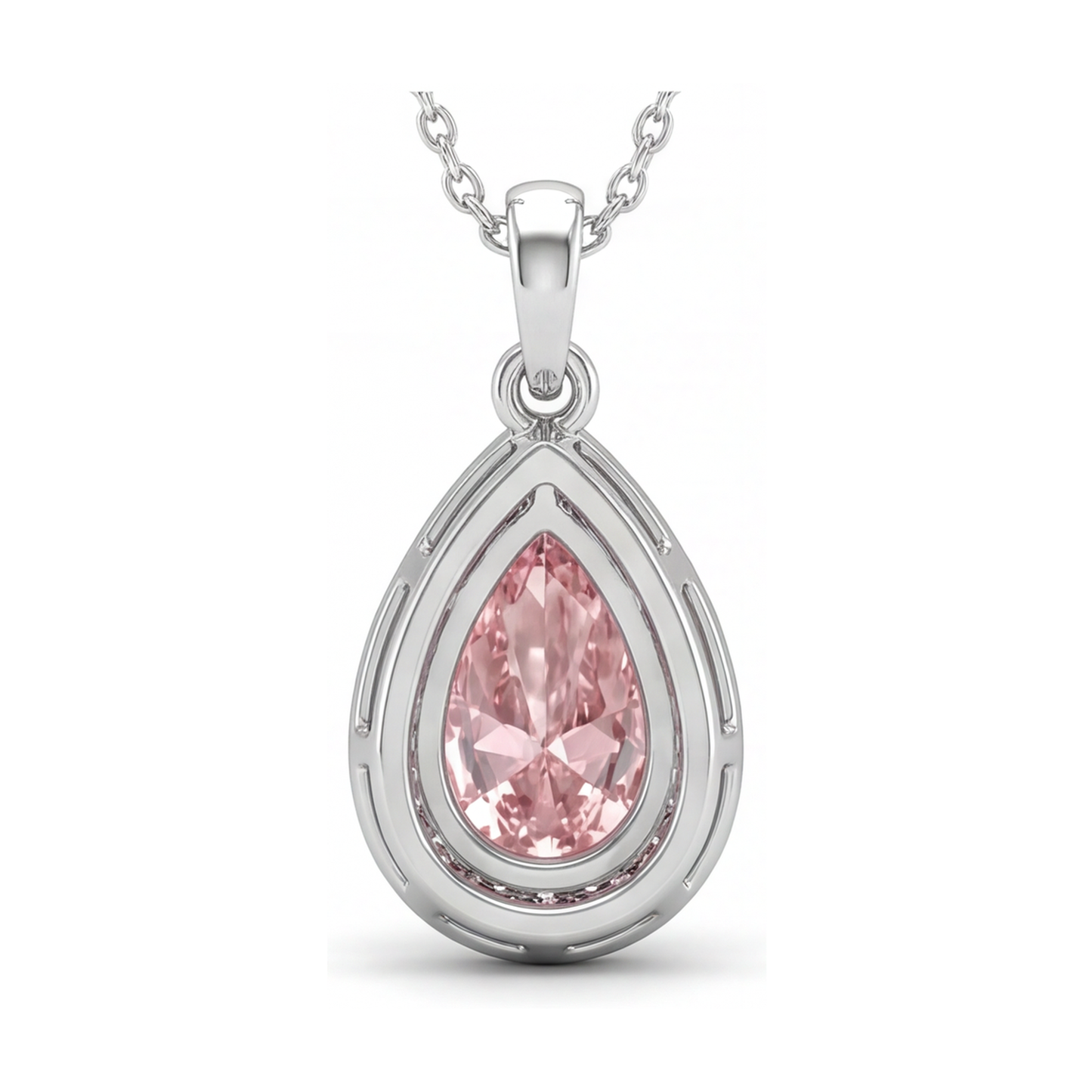 Collana con diamante rosa taglio a goccia da 3,6 carati