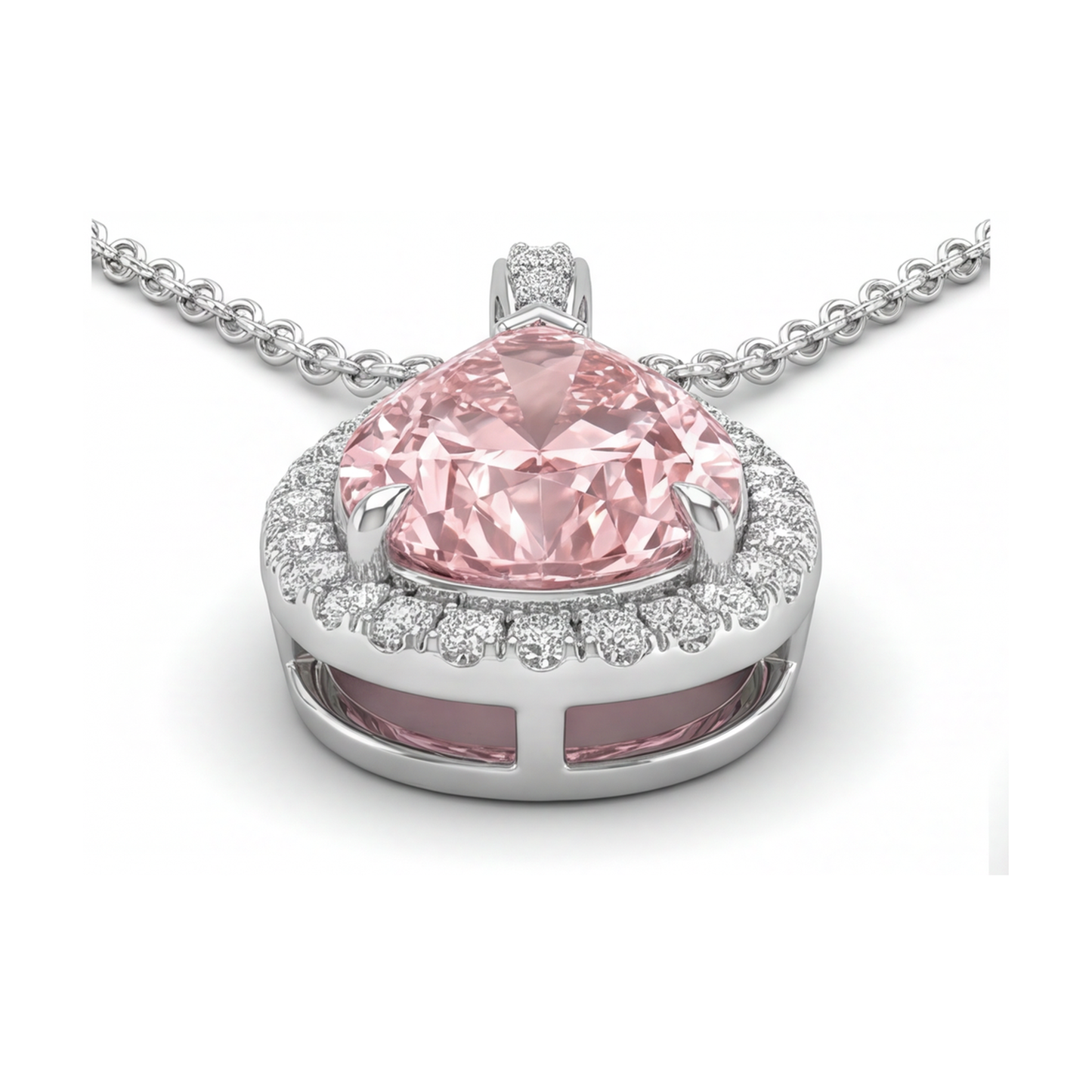 Collana con diamante rosa taglio a goccia da 3,6 carati
