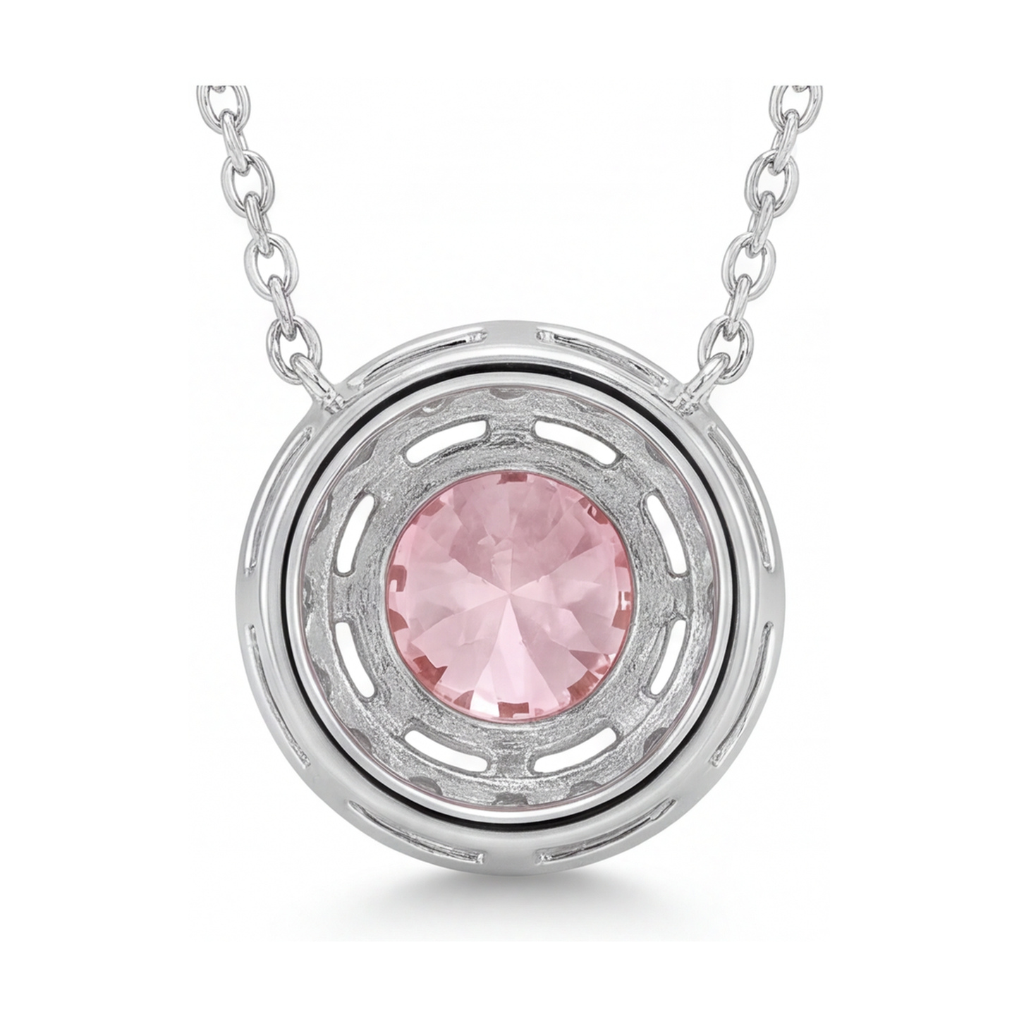 Collana con Diamante Rosa Taglio Rotondo da 3 Carati