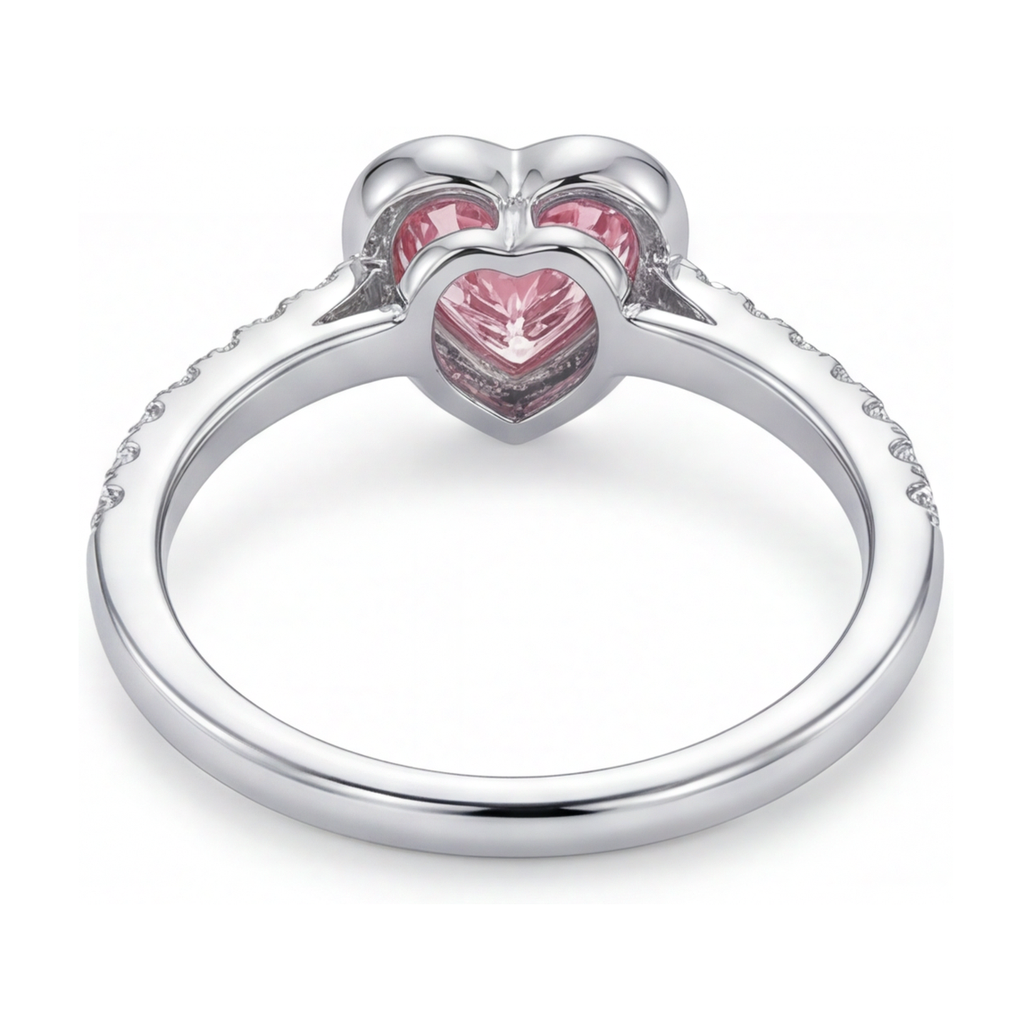 Anello con diamante rosa taglio a cuore da 2,35 carati