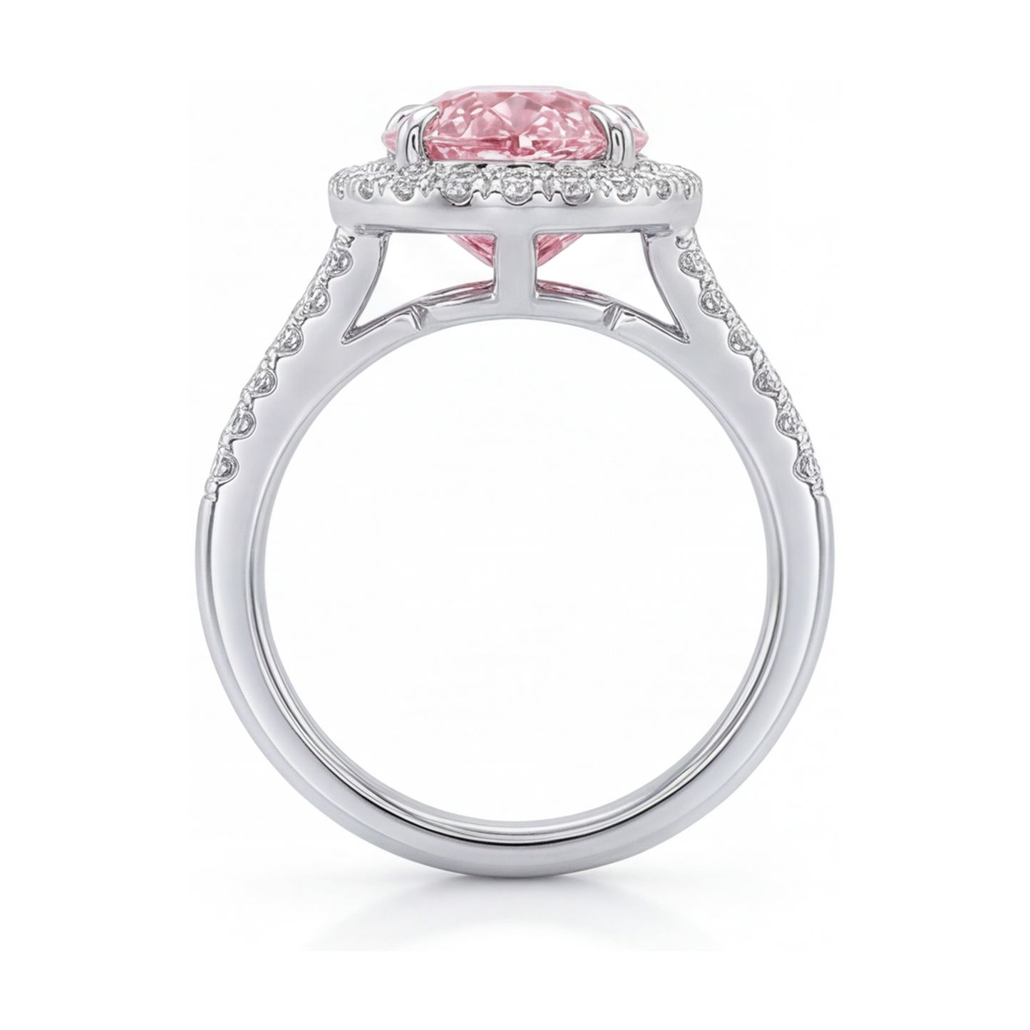 Anello con diamante rosa taglio a goccia da 3,2 carati