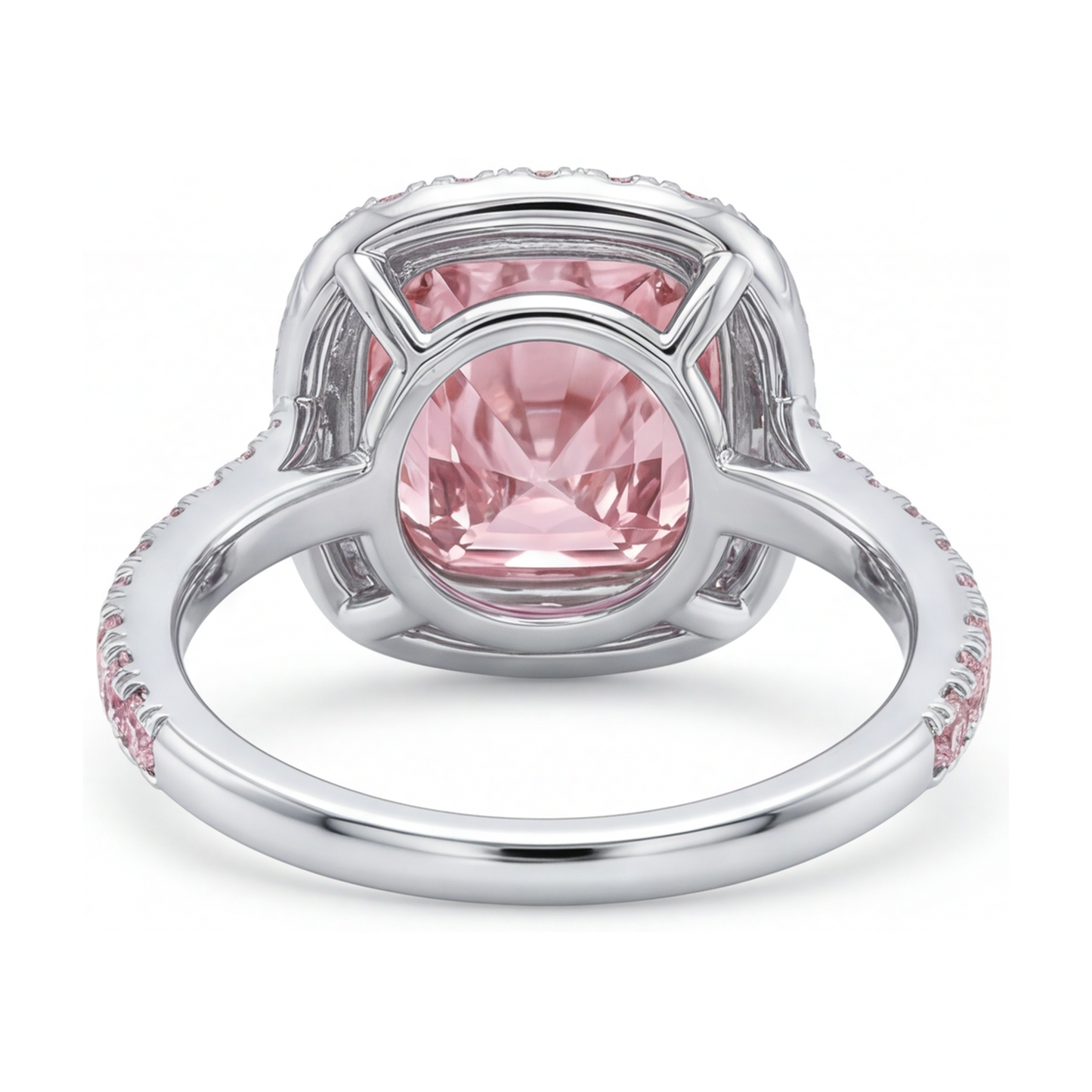 Anello con Diamante Rosa Taglio Cuscino da 3,8 Carati