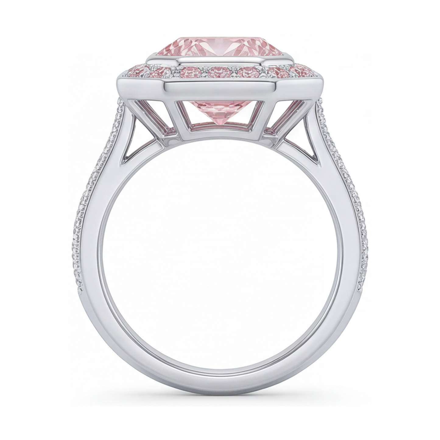 Anello con diamante rosa taglio rotondo da 3,9 carati