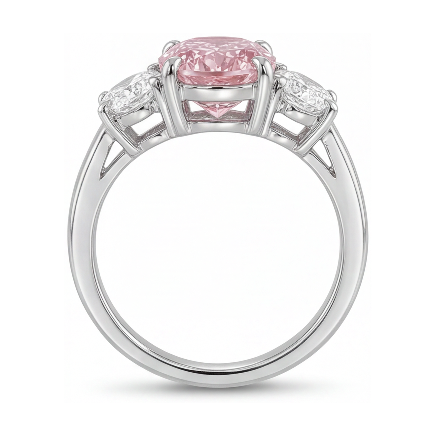 Anello con diamante rosa taglio ovale da 4,2 carati