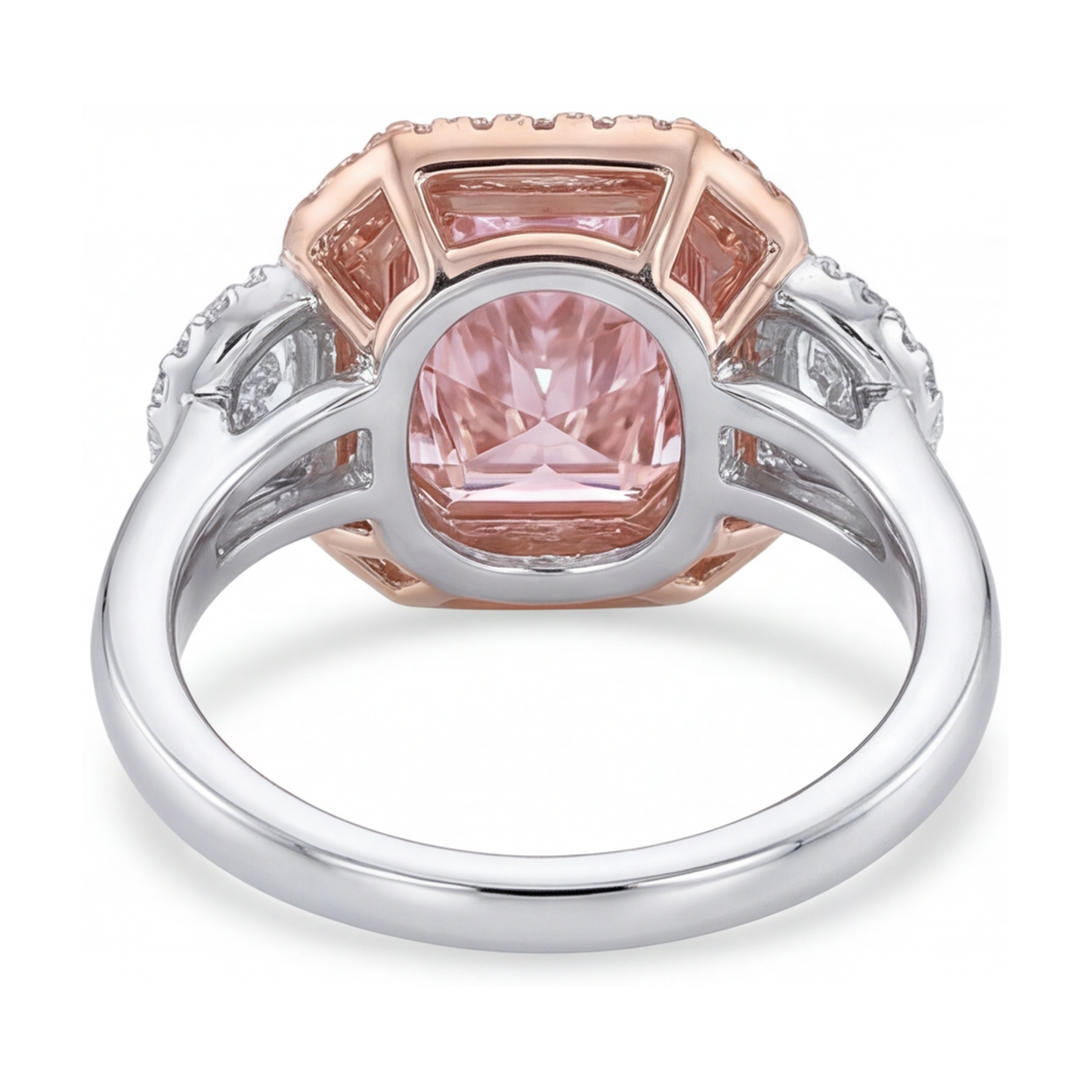 Anello con diamante rosa taglio radiant da 5,1 carati