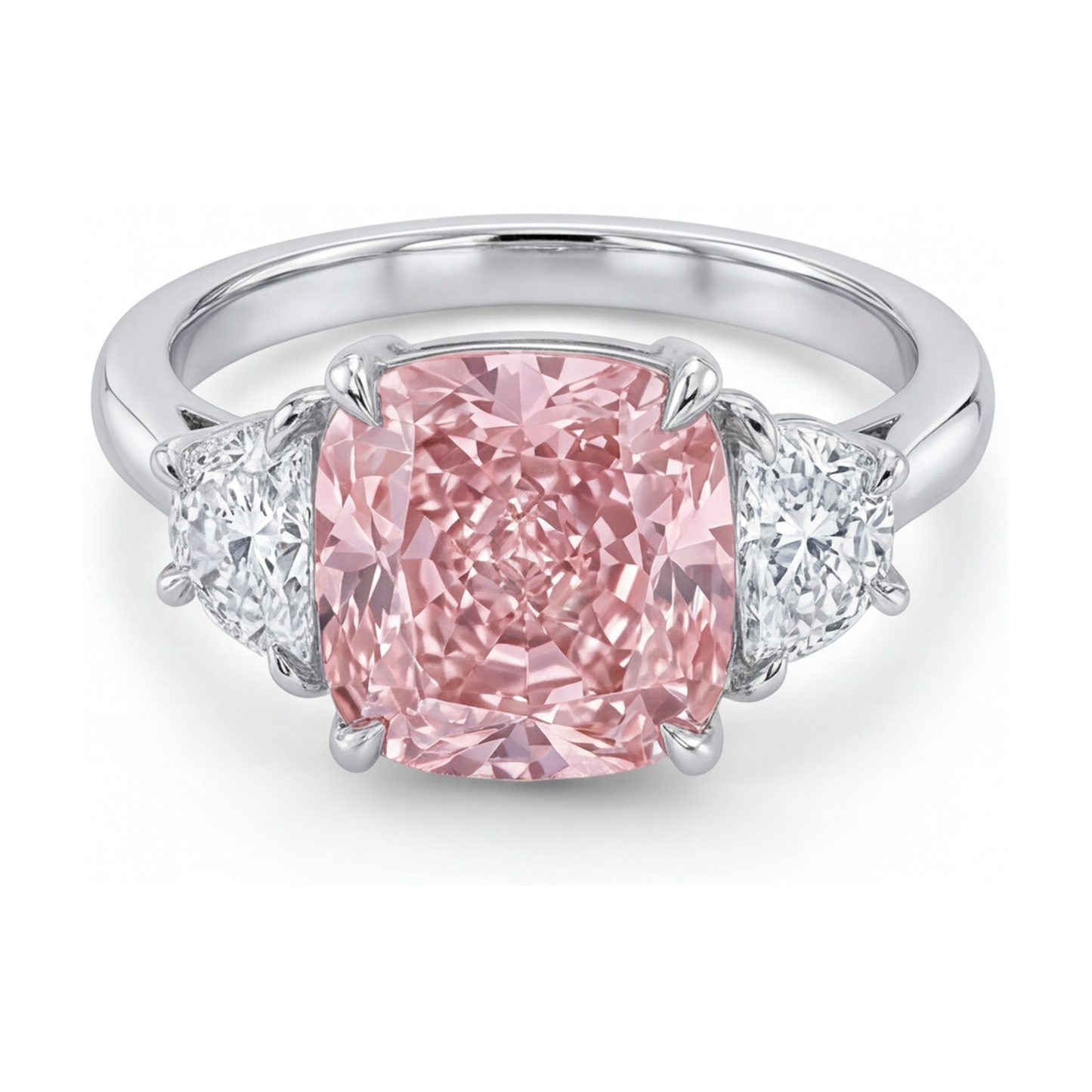 Anello con diamante rosa taglio a cuscino da 5,2 carati