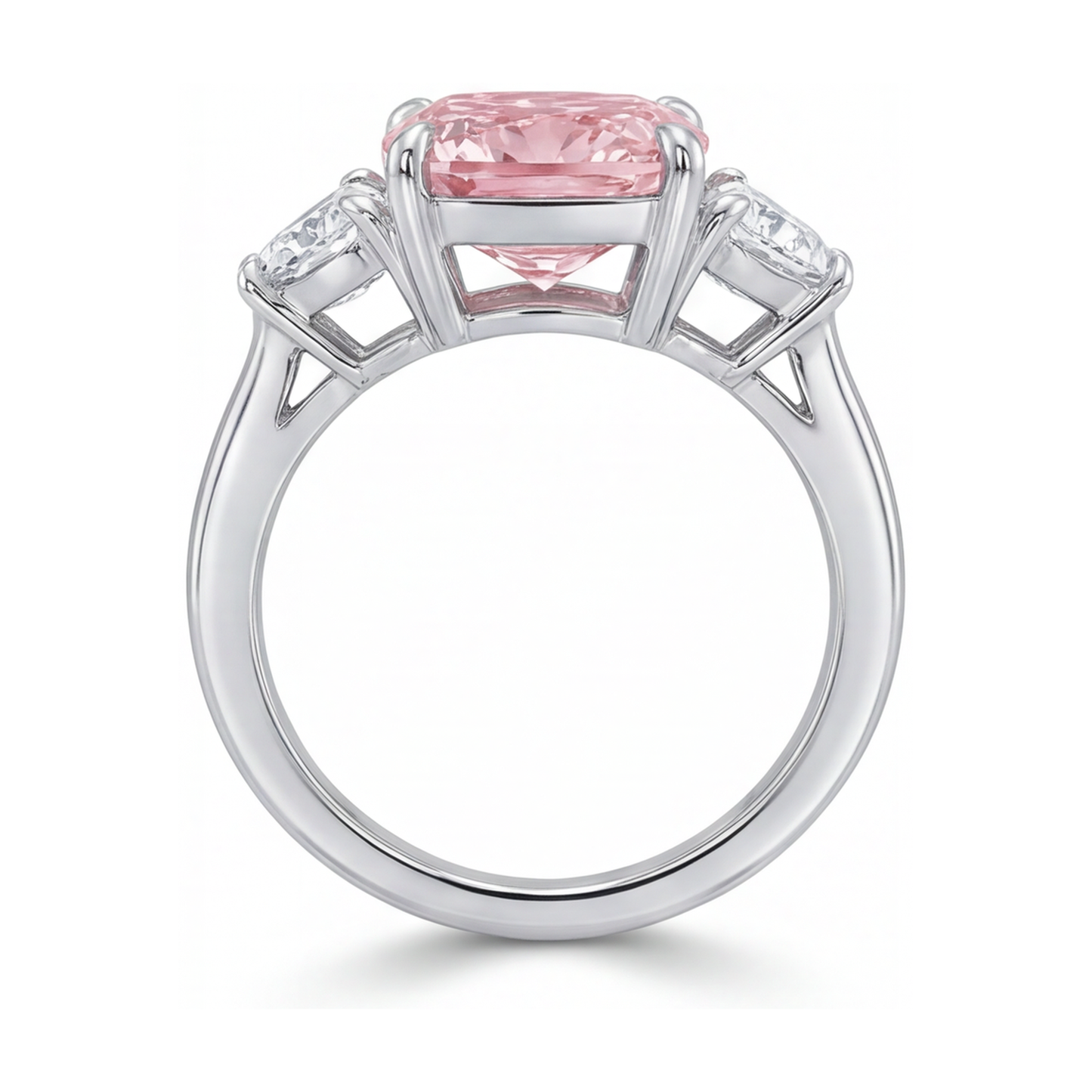 Anello con diamante rosa taglio a cuscino da 5,2 carati